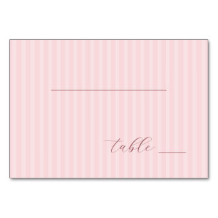 Friedliche rosa Streifen Tischnummer
