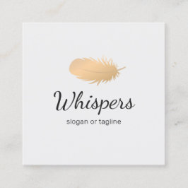 Friedliche Rose-Gold-Feather-Logo Quadratische Visitenkarte