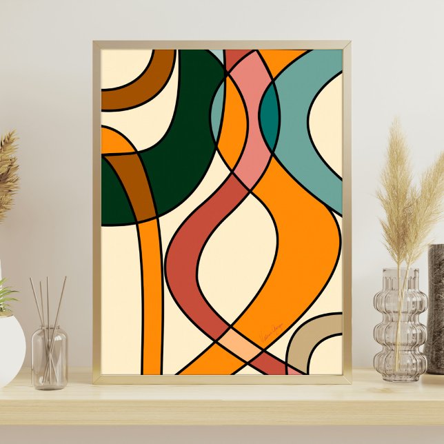 Friedliche Savanne Sanfte Abstrakte Moderne Erdigk Poster (Serene Savanna Gentle Abstract Modern Earthy Art Print)