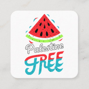 Friedliche Scheiben Watermelon Freie Palästina - U Quadratische Visitenkarte