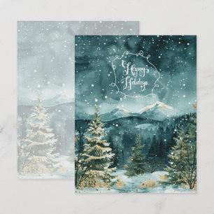 Friedliche Schneebedeckte Berglandschaft Weihnacht Feiertagskarte