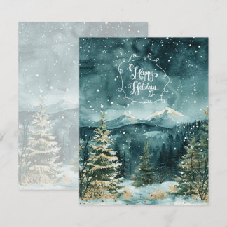 Friedliche Schneebedeckte Berglandschaft Weihnacht Feiertagskarte