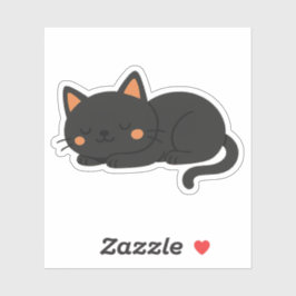 Friedliche schwarze Katzennap Aufkleber