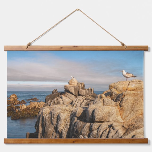 Friedliche Seascape Landschaft Wandteppich Mit Holzrahmen (Vorne)