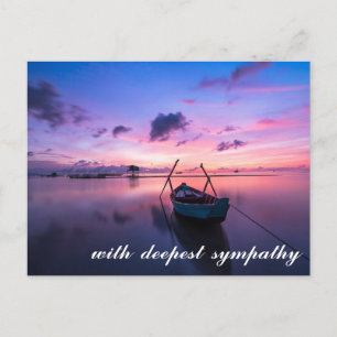 Friedliche Seenlandschaft mit Boot Beileidskarte Postkarte
