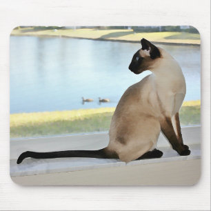 Friedliche siamesische Katzen-Malerei Mousepad