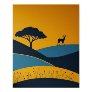 Friedliche Silhouetten Poster