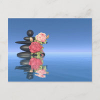 Friedliche Steine und Blume - 3D-Rendering