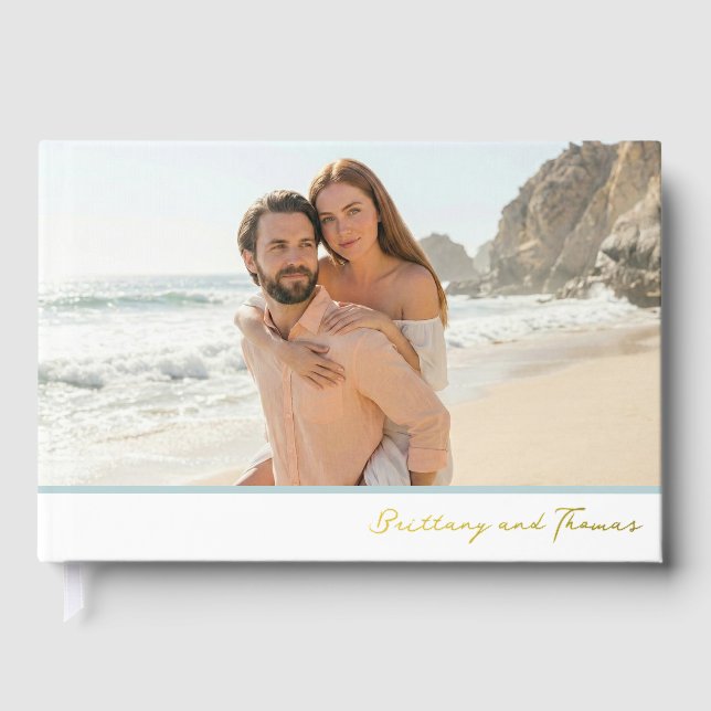Friedliche Strand Romantische Foto Gästebuch (Vorderseite)