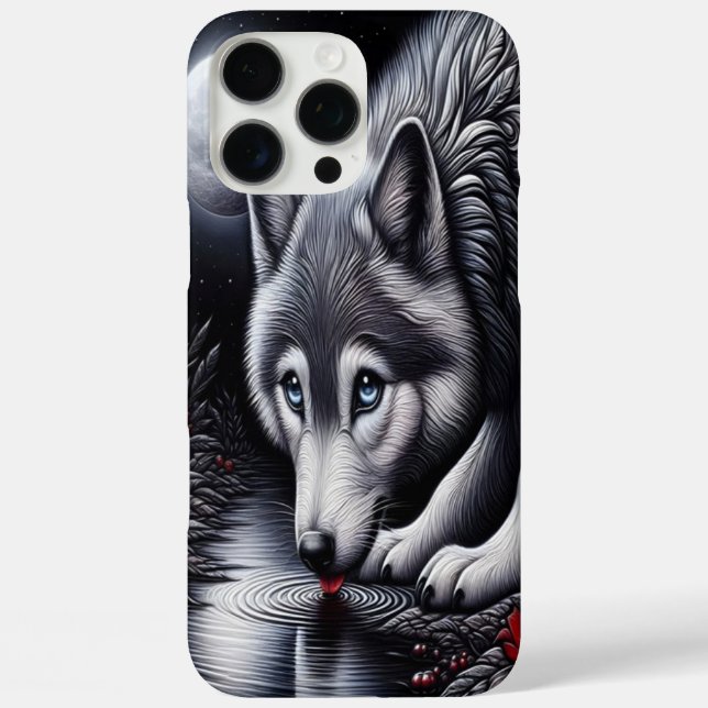 Friedliche Szene mit weißem Wolf Case-Mate iPhone Hülle (Rückseite)