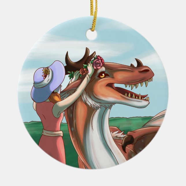 Friedliche Tage Keramik Ornament (Vorne)