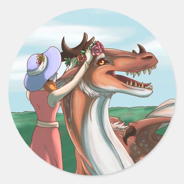 Friedliche Tage Runder Aufkleber (Vorderseite)