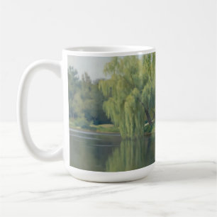 Friedliche Trauerweiden-Teichlandschaft Kaffeetasse