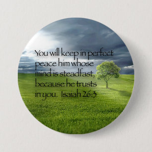 Friedliche Verse Verse Isaiah 26:3 Button