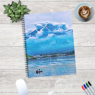 Friedliche Wasserfarbe Japanisches Kunstdesign Notizbuch