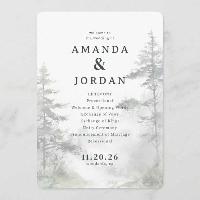 Friedliche Wasserfarben-Bäume in Pastellfarben Programm (Vorderseite)