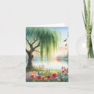 Friedliche Wasserfarbenlandschaft Blank