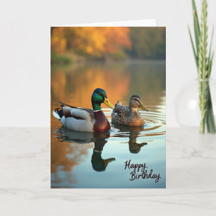 Friedliche Wasservogel-Paar-Geburtstagskarte Karte