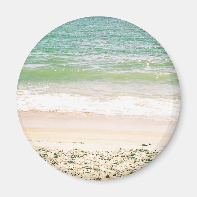 Friedliche Waves Pastel Beach Fotografie Magnet (Vorne)