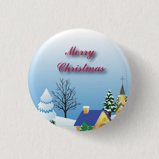 Friedliche Weihnachtskirche Phantastisch Calm Fab Button
