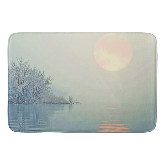 Friedliche Wintermorgendliche Kunst Badematte (Vorderseite)