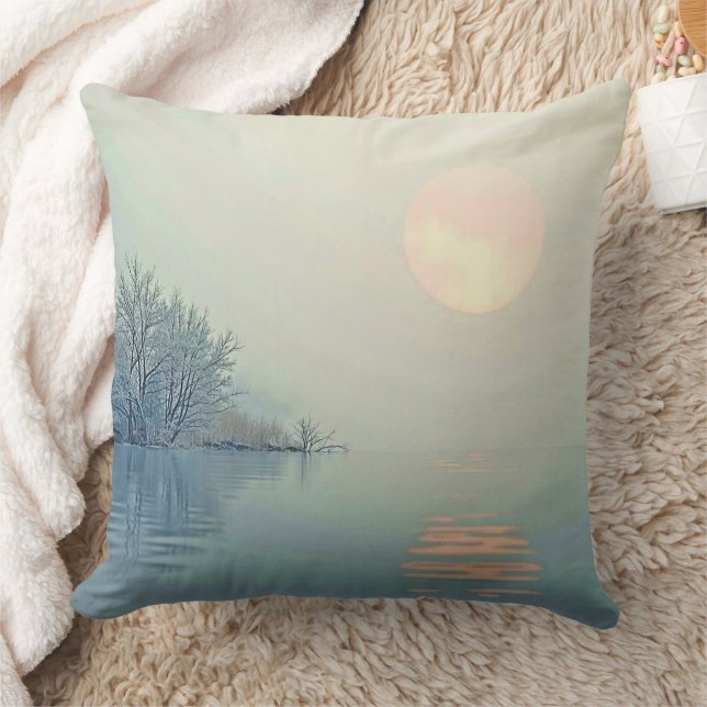 Friedliche Wintermorgendliche Kunst Kissen (Decke)