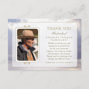 Friedliche Wolken Gold Foto Beileid Danke Karte