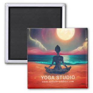 Friedliche Yoga Meditation Mondlicht Sky Ocean Bea Magnet