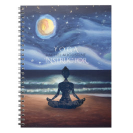 Friedliche Yoga Meditation Mondlicht Sky Ocean Bea Notizblock