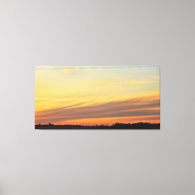 Friedlicher Abendhimmel über Feldern Leinwanddruck (Vorderseite)