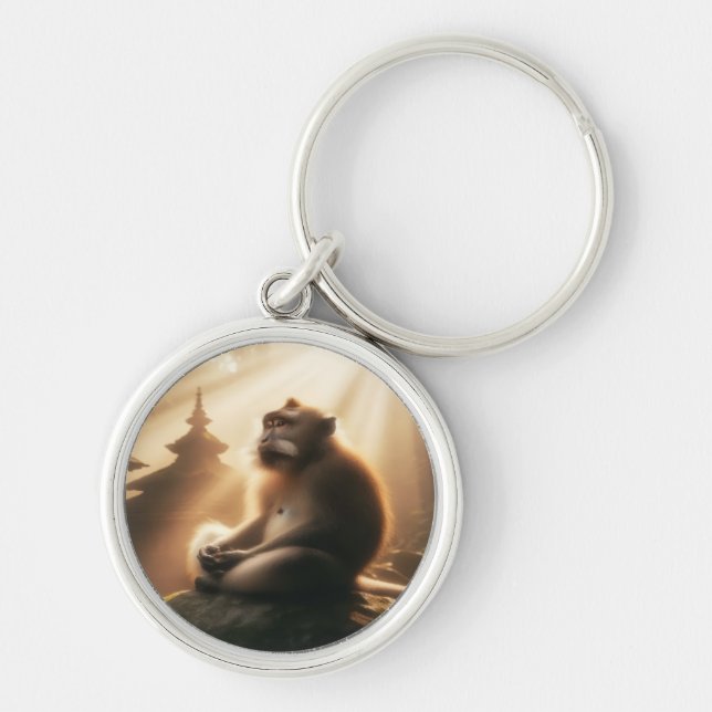 Friedlicher Affen-Schlüsselanhänger Schlüsselanhänger (Vorne)