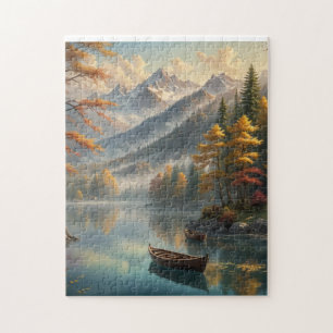 Friedlicher Bergsee im Herbst Puzzle