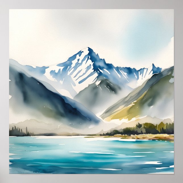 Friedlicher Bergsee  Poster (Vorne)