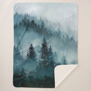 Friedlicher blauer Waldkomfort Sherpadecke