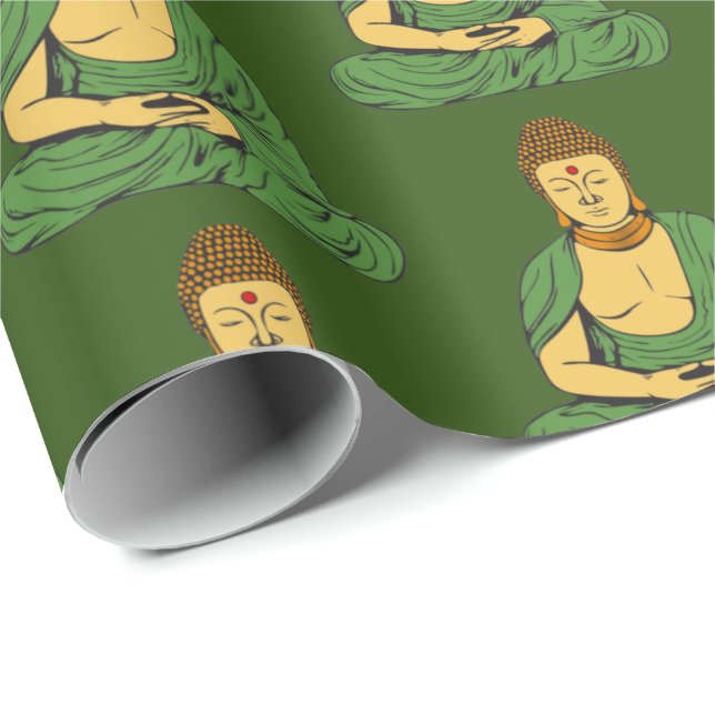 Friedlicher Buddha-Buddhistischer Mönch Geschenkpapier (Rolleneckpunkt)