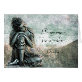 Friedlicher Buddha mit Wörtern von Klugheit