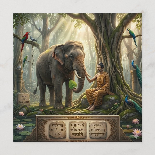 Friedlicher Buddha und Elefant in der Kunst des he Programm (Vorderseite)