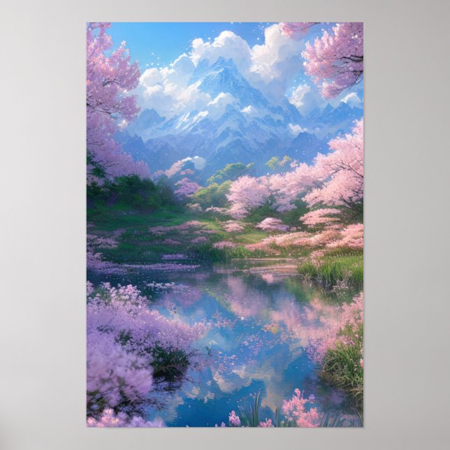 Friedlicher Cherry Blossom Poster (Vorne)