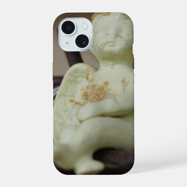 Friedlicher Cherub ruht iPhone 15 Hülle (Rückseite)