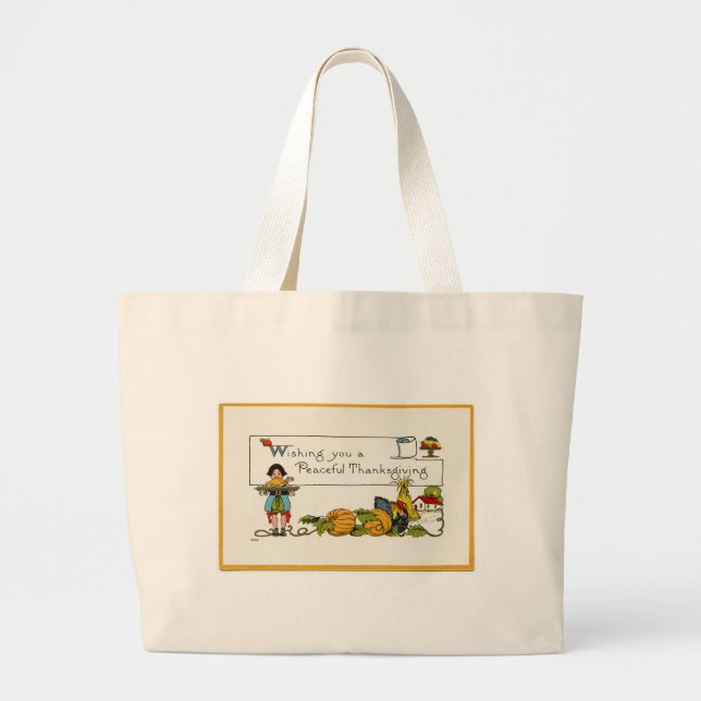 Friedlicher Erntedank Jumbo Tote Bag Stoffbeutel (Vorne)