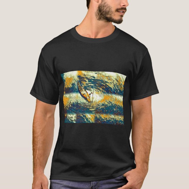 Friedlicher Fischer am Fluss entlang T-Shirt (Vorderseite)