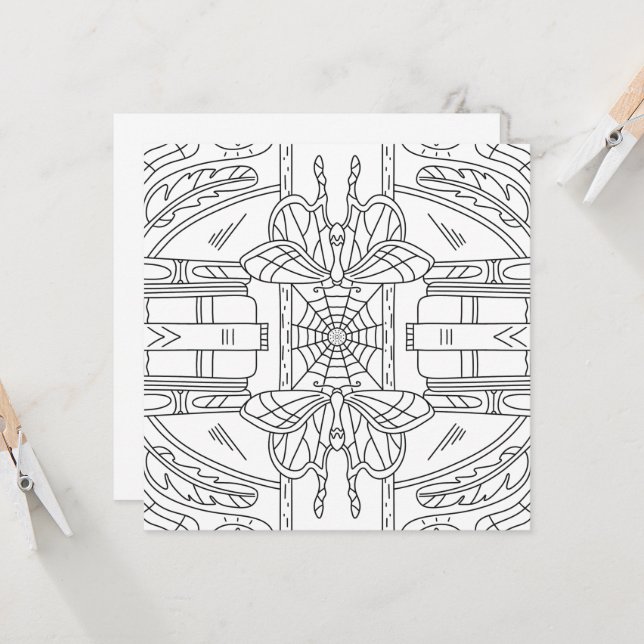 Friedlicher Herbst: Moth in der Bibliothekskarte (Vorderseite/Rückseite Beispiel)