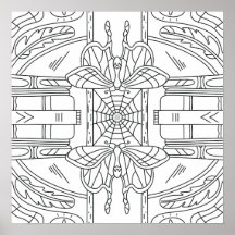 Friedlicher Herbst: Moth in Library Coloring