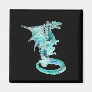 Friedlicher Himmelblauer Drache Fantasy Kreatur De Magnet