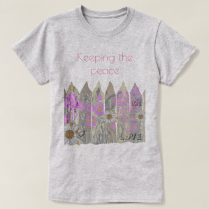 Friedlicher, Hübscher Zaun-T - Shirt für Blumengär