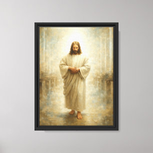 Friedlicher Jesus in Licht Heilige Kunst Leinwanddruck