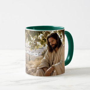 Friedlicher Jesus unter dem Feigenbaum Christliche Tasse