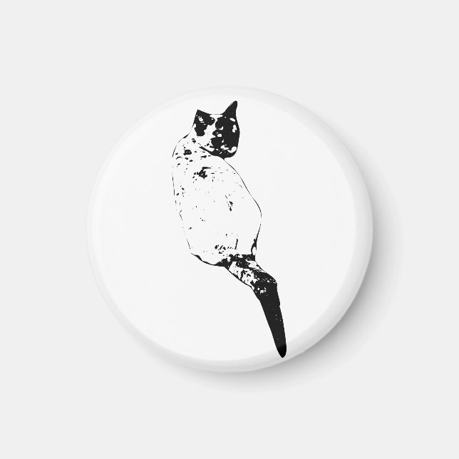 Friedlicher Kater auf dem Kühlschrank Magnet (Vorne)