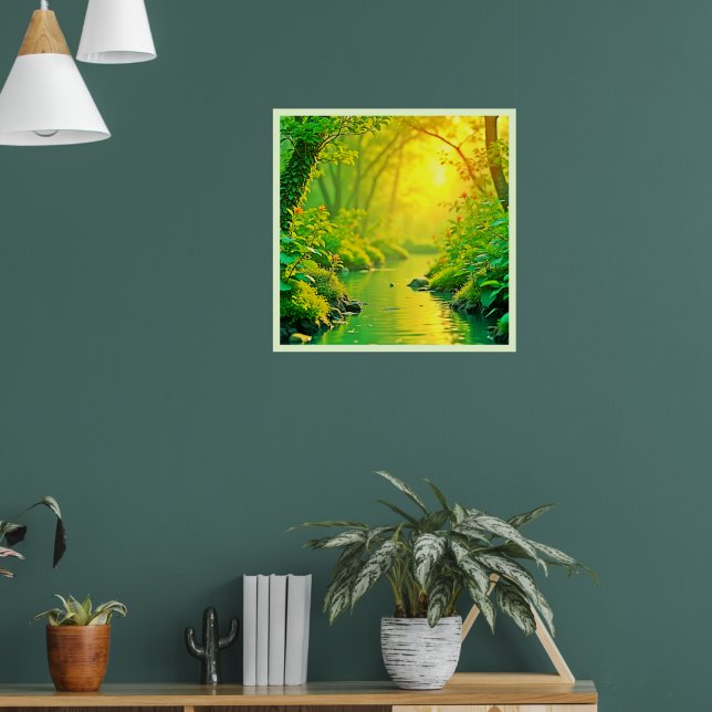 Friedlicher Kunstwaldstrom Poster (Wohnzimmer 1)