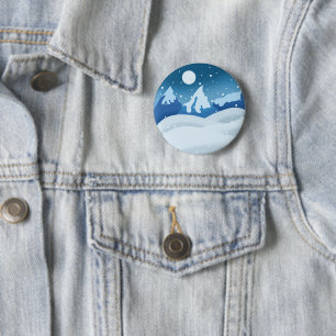 Friedlicher Landschaft mit Raureif Button